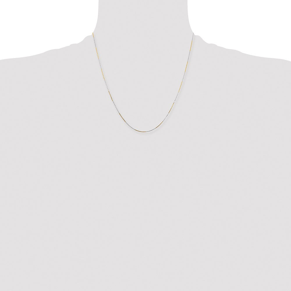 White & Yellow Rhodium over Brass 0.85mm Fancy Chain