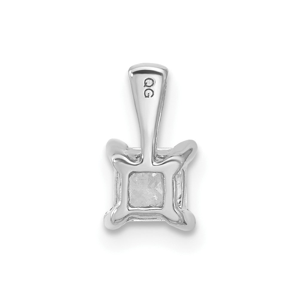 14k White Gold 1/2 carat Lab Grown Diamond VS+ F+ Princess Complete Four Prong Pendant