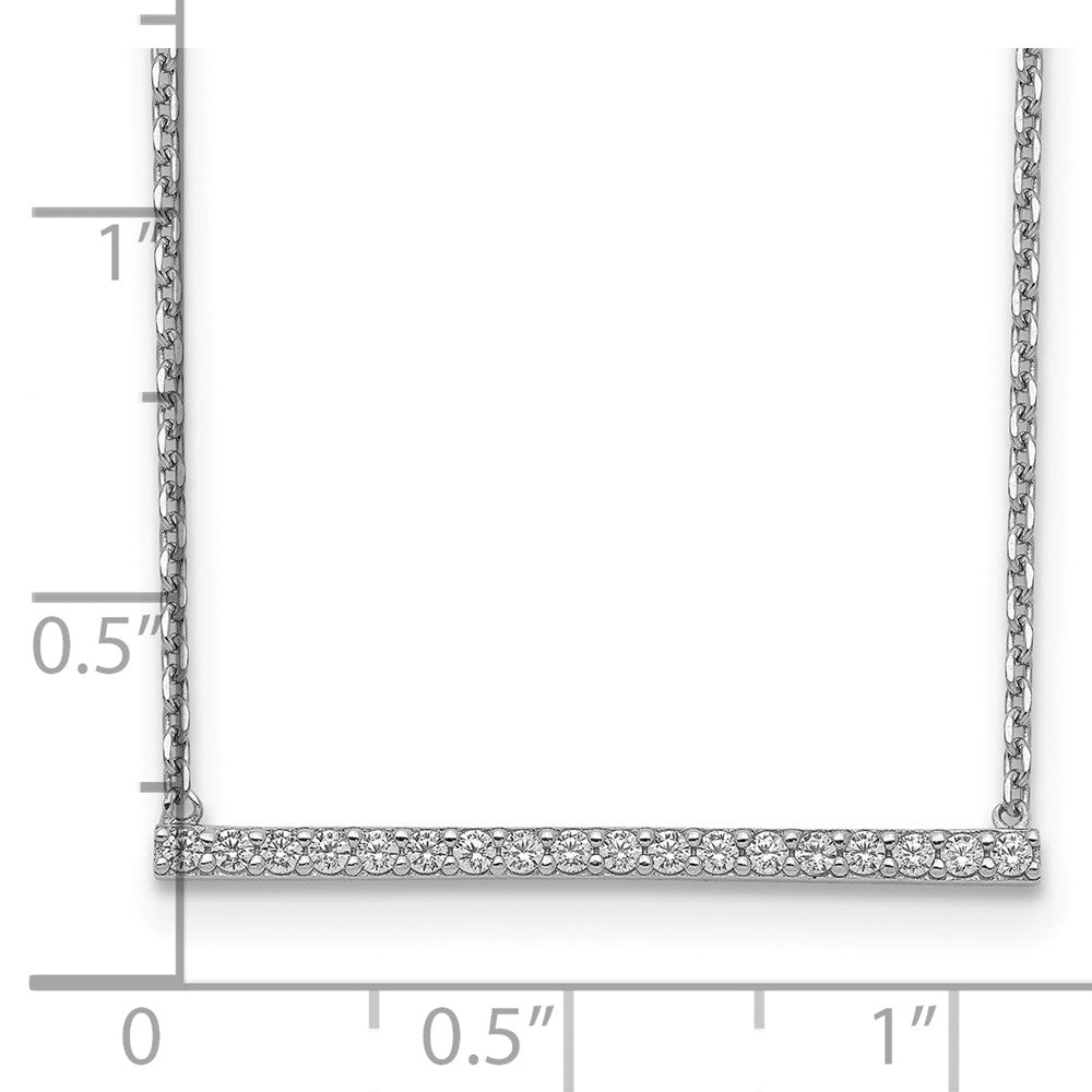 Sterling Shimmer Sterling Silver Rhodium-plated 16.25 inch 19 Stone CZ Bar Adjustable to 18 Choker Necklace 25 Inches