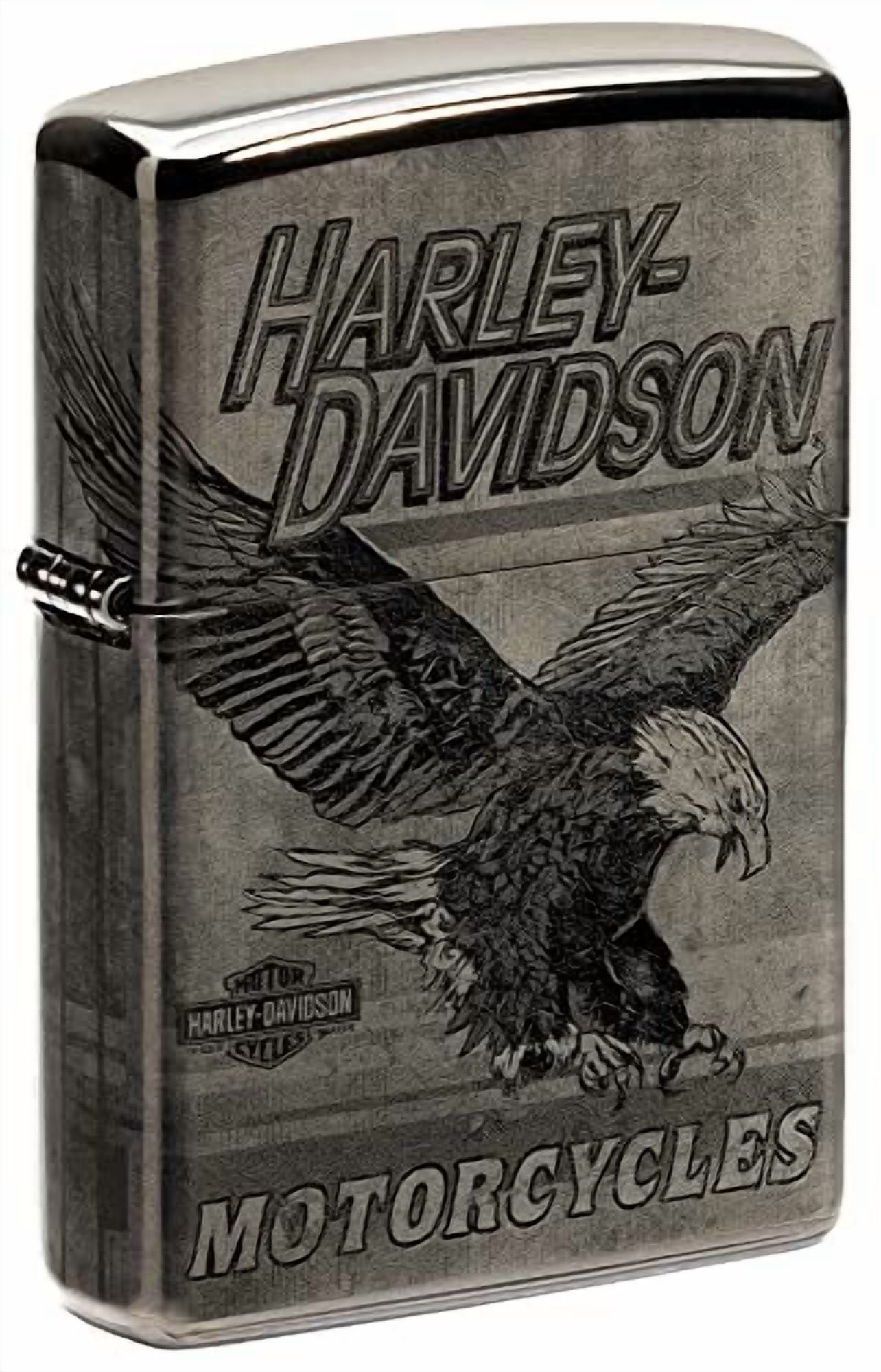 Zippo Harley-Davidson Eagle Photo Image 360? High Polish Black Pocket Lighter
