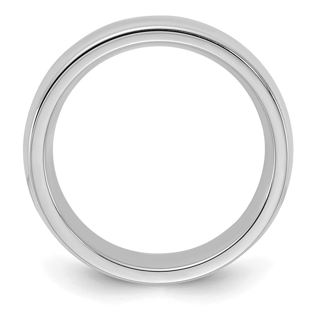 Sterling Silver Rhodium-plated 6mm Comfort Fit Milgrain Size 6 Band