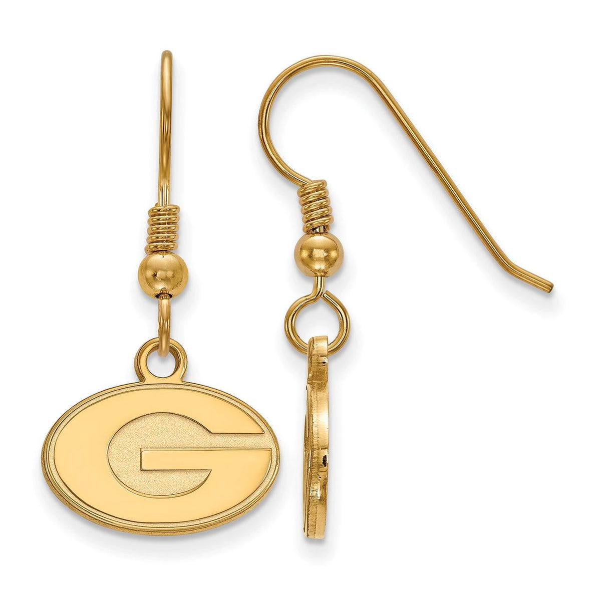 Women's Georgia Bulldogs Gold Plated XS Dangle Earrings
