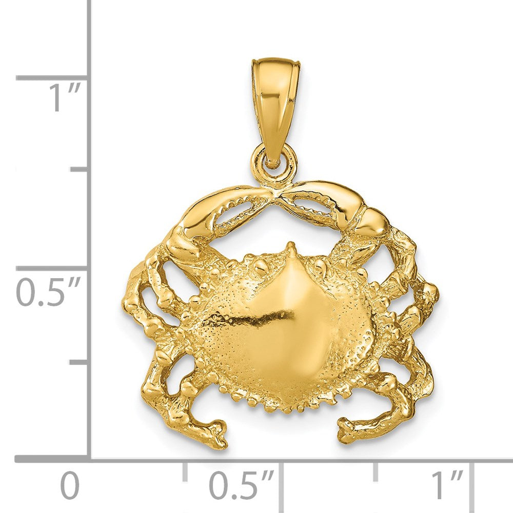 14k Gold Crab Design Pendant