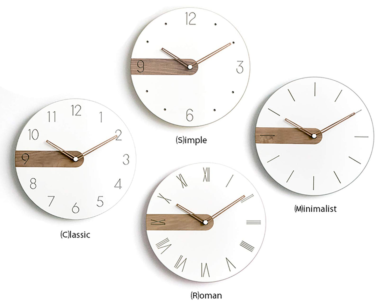 Stephanie Imports 11.4" Quartz Modern Minimalist Silent Wall Clock with Exposed Wood Design