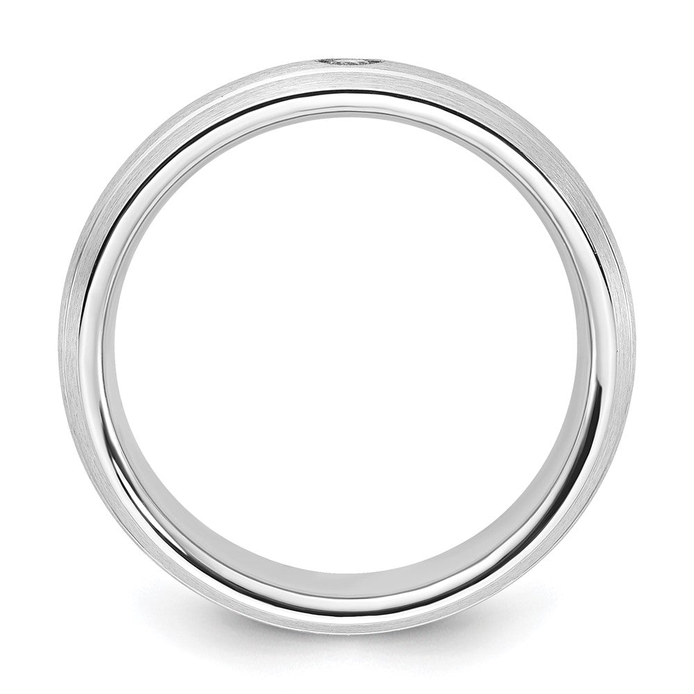 Cobalt Polished, Brushed & Grooved Diamond 8mm Men's Band
