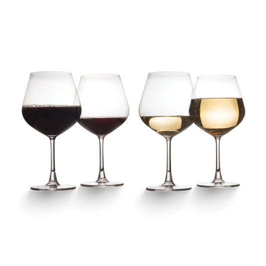 Set of Four Crystal 24 ounce Gift Boxed Wine Glasses