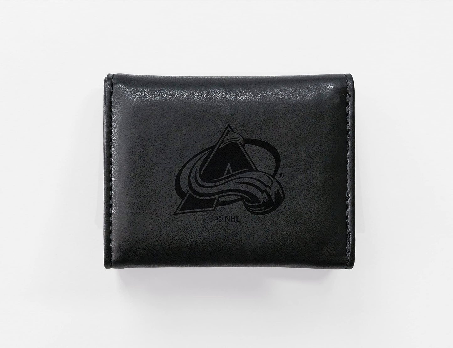 Hockey Rico Industries Colorado Avalanche Black Laser Engraved Trifold Laser Engraved Tri-Fold Wallet - Men's Accessory
