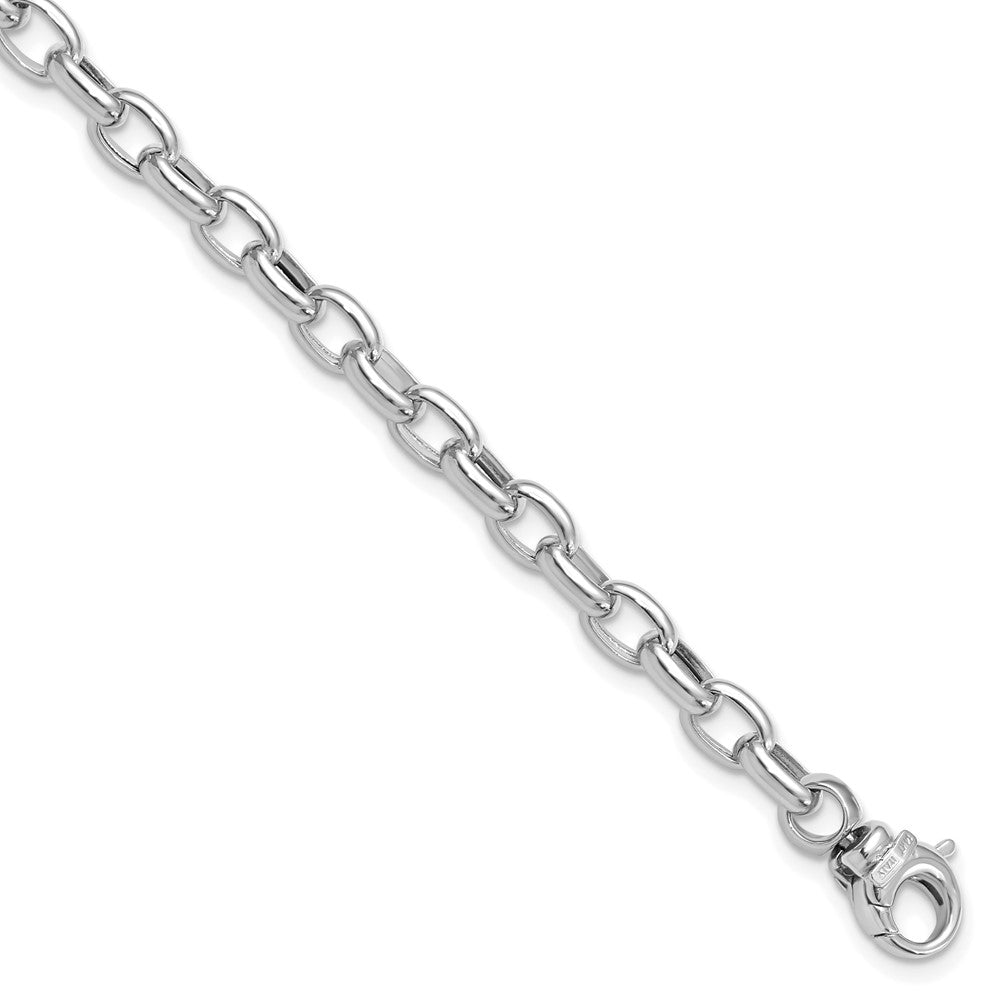 14K White Gold Polished Fancy Link Bracelet 7.5  inches