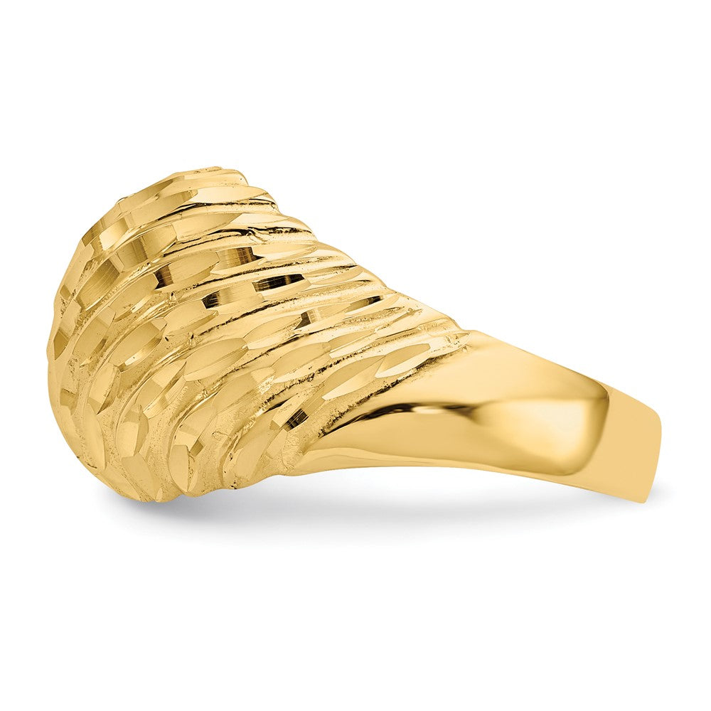 14K Diamond-cut Domed Ring Size 7
