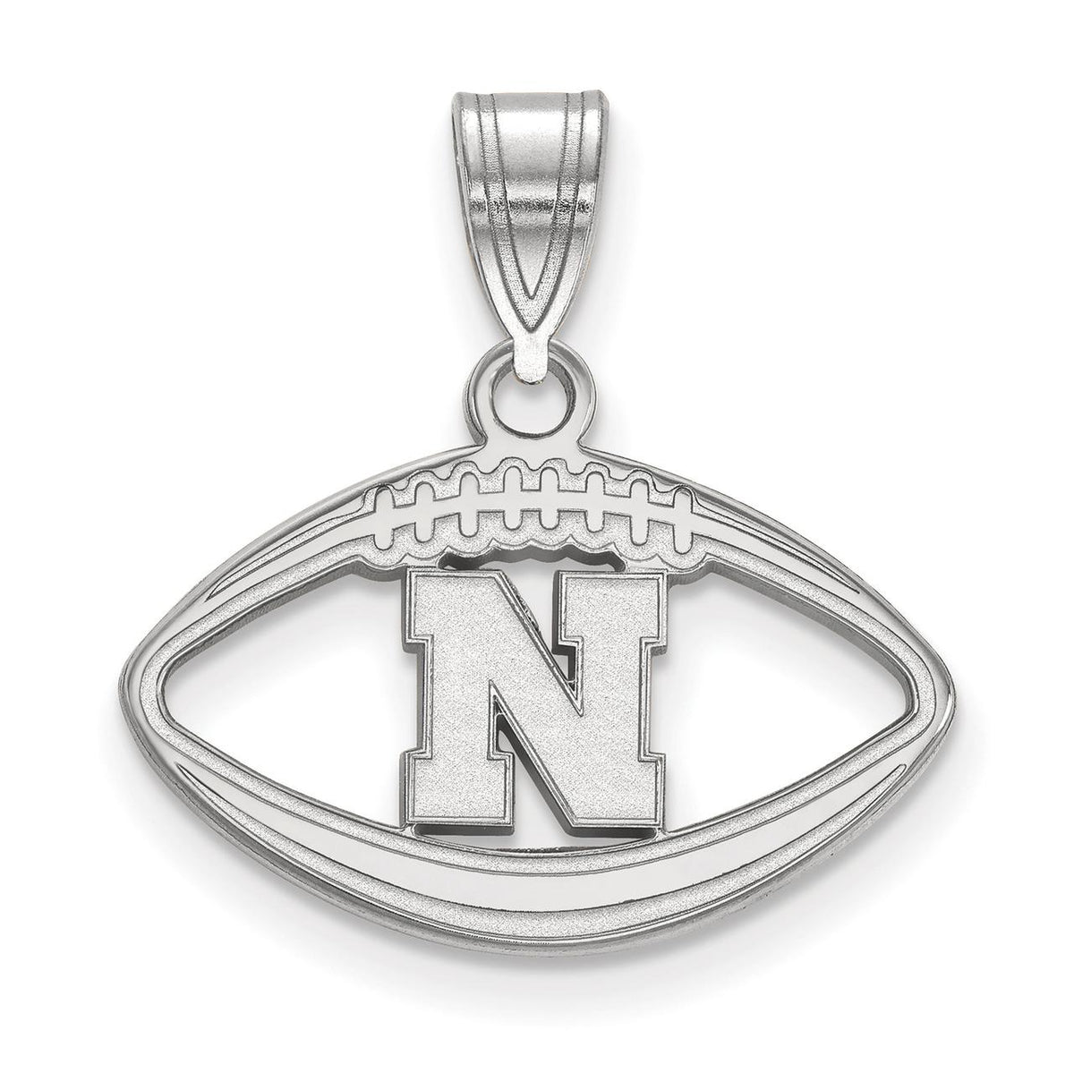 Women's Nebraska Huskers Sterling Silver Logo Football Pendant