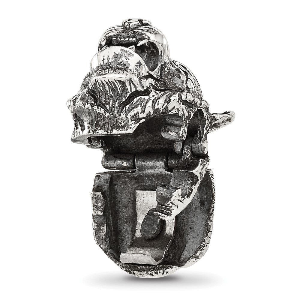 Sterling Silver Reflections Antiqued Tiger Hinged Bead