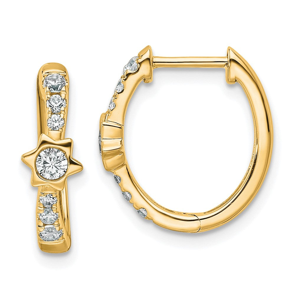 True Origin 14k 1/2 carat Lab Grown Diamond VS DEF Hinged Hoop Earrings