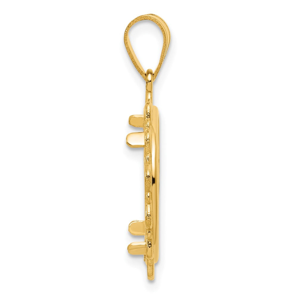 14k Polished Multi Arch with 16.5mm Prong Coin Bezel Pendant