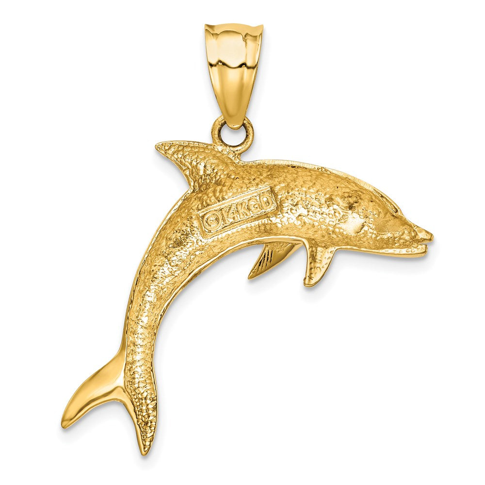 14k Dolphin Pendant Yellow Gold