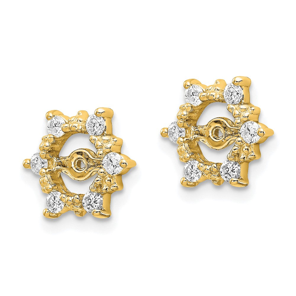 14k Fancy Diamond Earrings Jacket Mountings