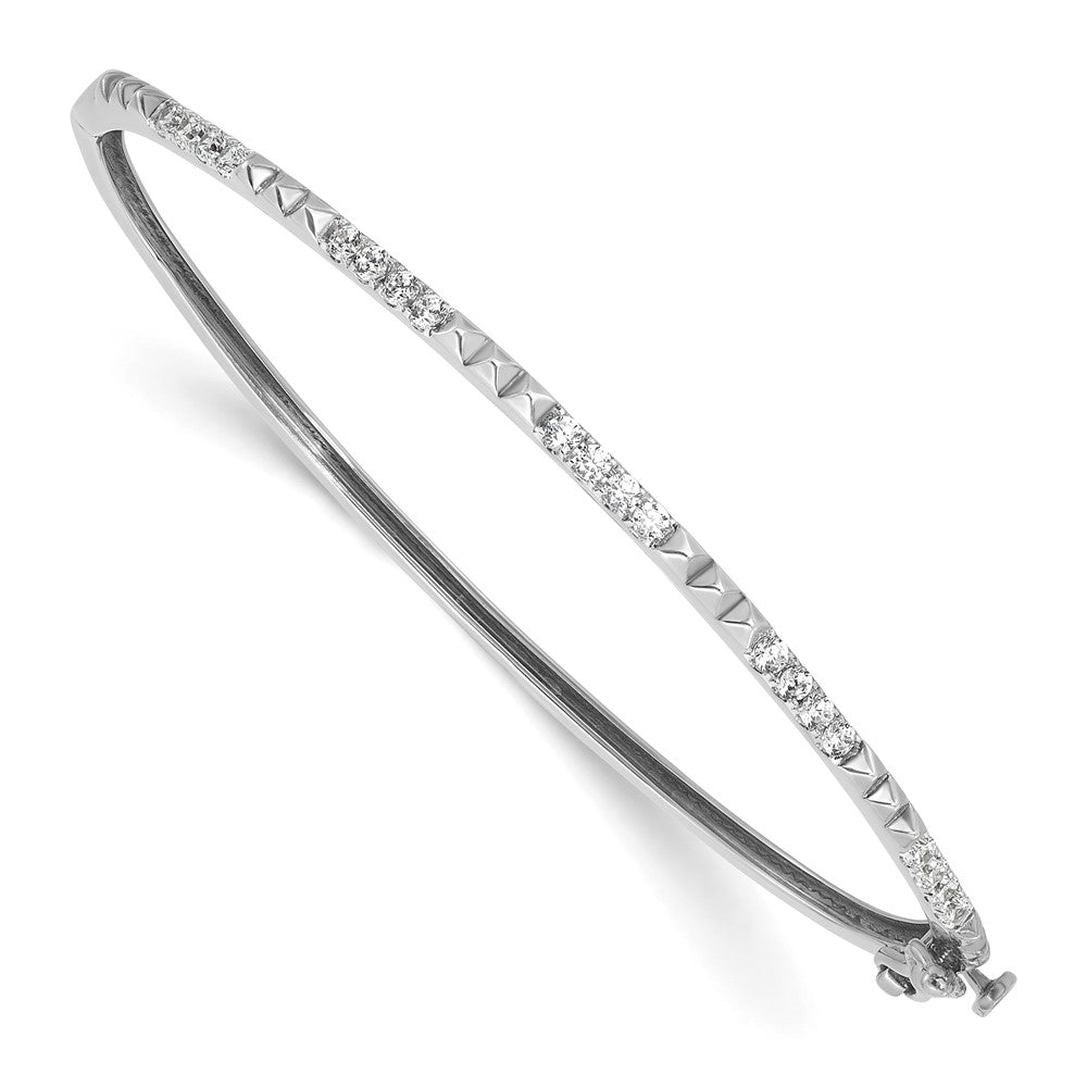 True Origin 14K White Gold 1/2 carat Lab Grown Diamond VS+ F+ 6.75 in Complete Bangle