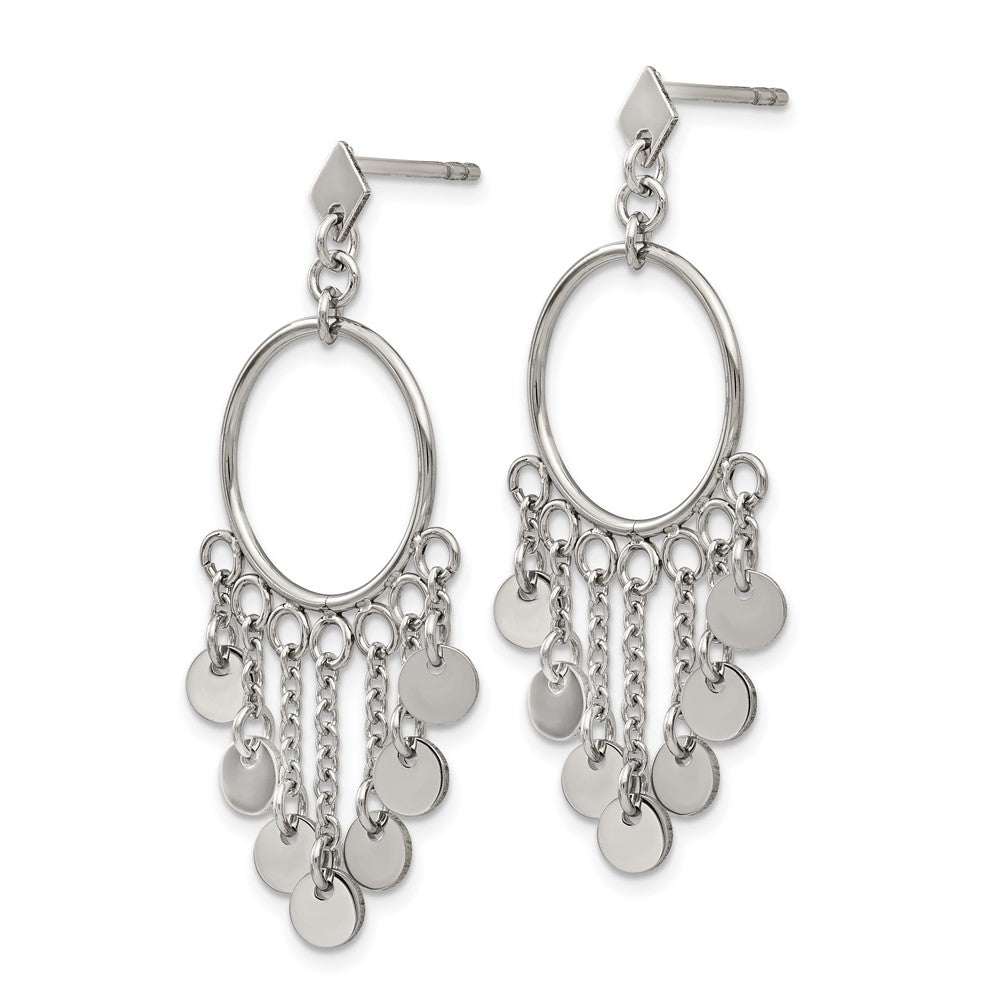 Stainless Steel Polished Post Dangle Earrings