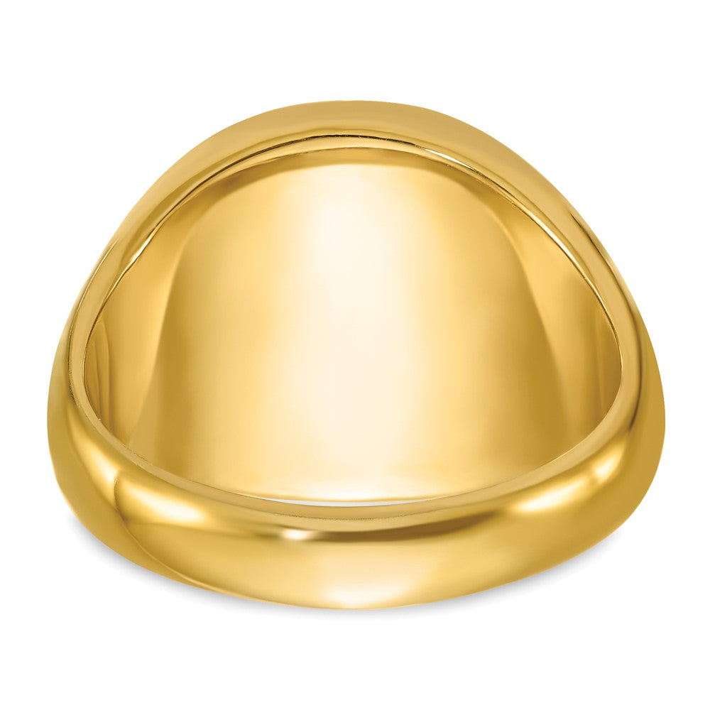 IBGoodman 14k Men's Polished and Grooved with Lab Created Ruby Blue Lodge Master Masonic Ring