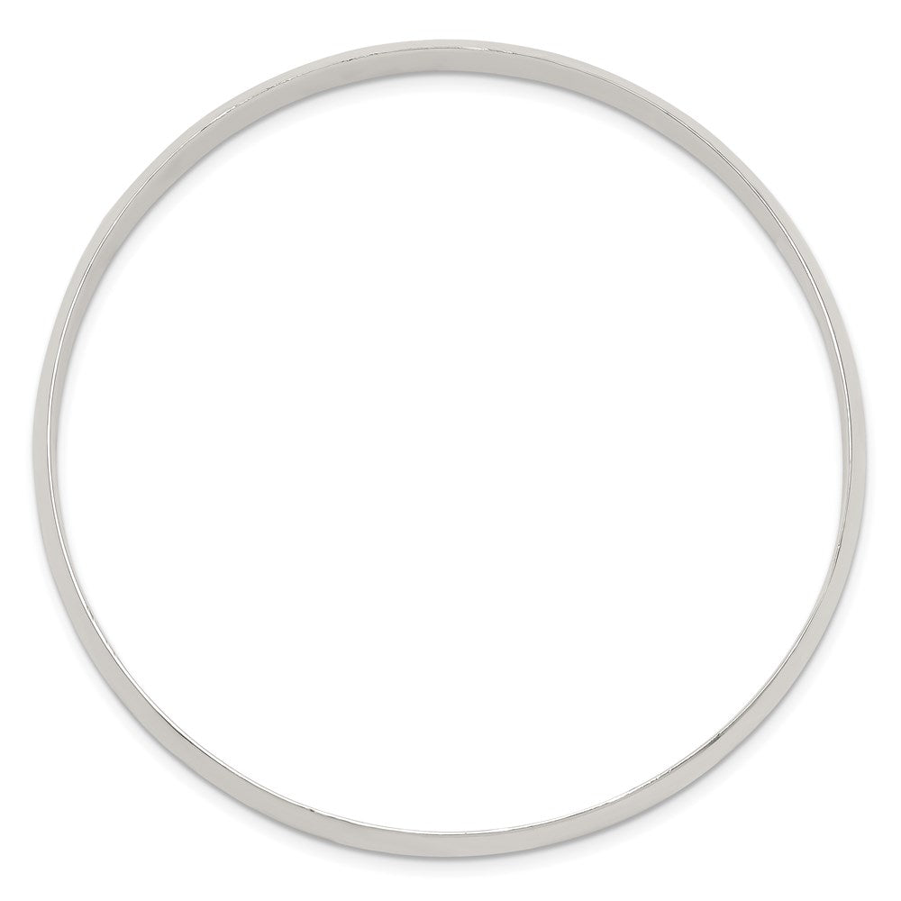 Sterling Silver 7mm Solid Polished Plain Slip-On Bangle Bracelet 7.25 inches