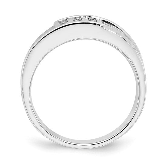 10k White Gold Men's Diamond Wedding Band