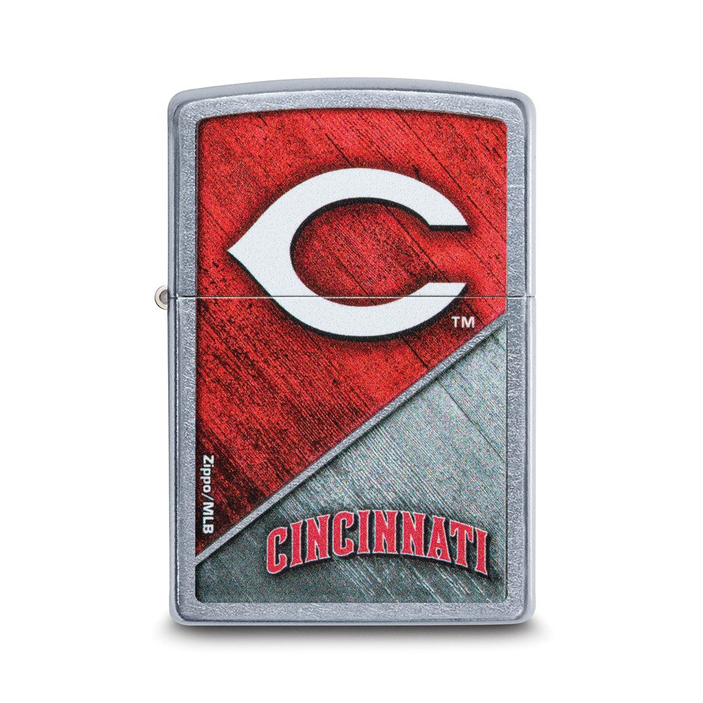 Zippo Street Chrome Cincinnati Reds Color Image MLB Lighter