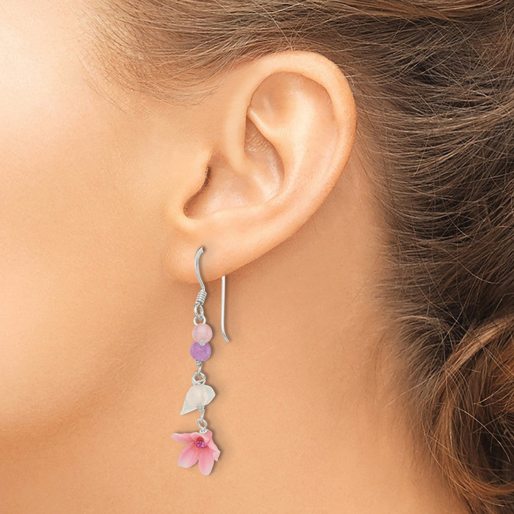 Sterling Silver Rhodium-plated 2x18mm D/C Knife-edge Tube Hoop Earrings