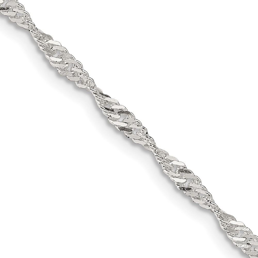 Sterling Silver 2.25mm Singapore Chain 24 Inches