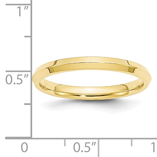 Primal Gold 10 Karat Yellow Gold 2.5mm Knife Edge Comfort Fit Band Size 6.5