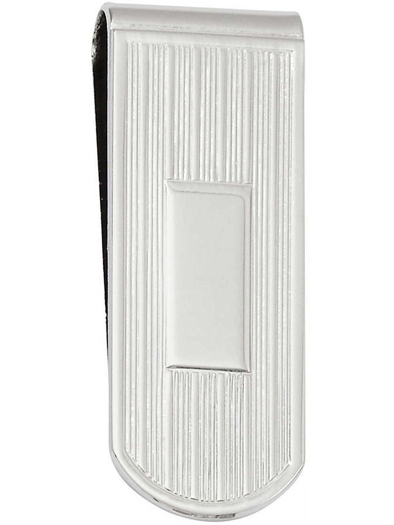 Primal Rhodium-plated Etched Lines Money Clip