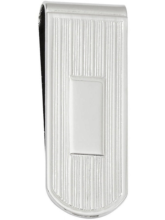 Primal Rhodium-plated Etched Lines Money Clip