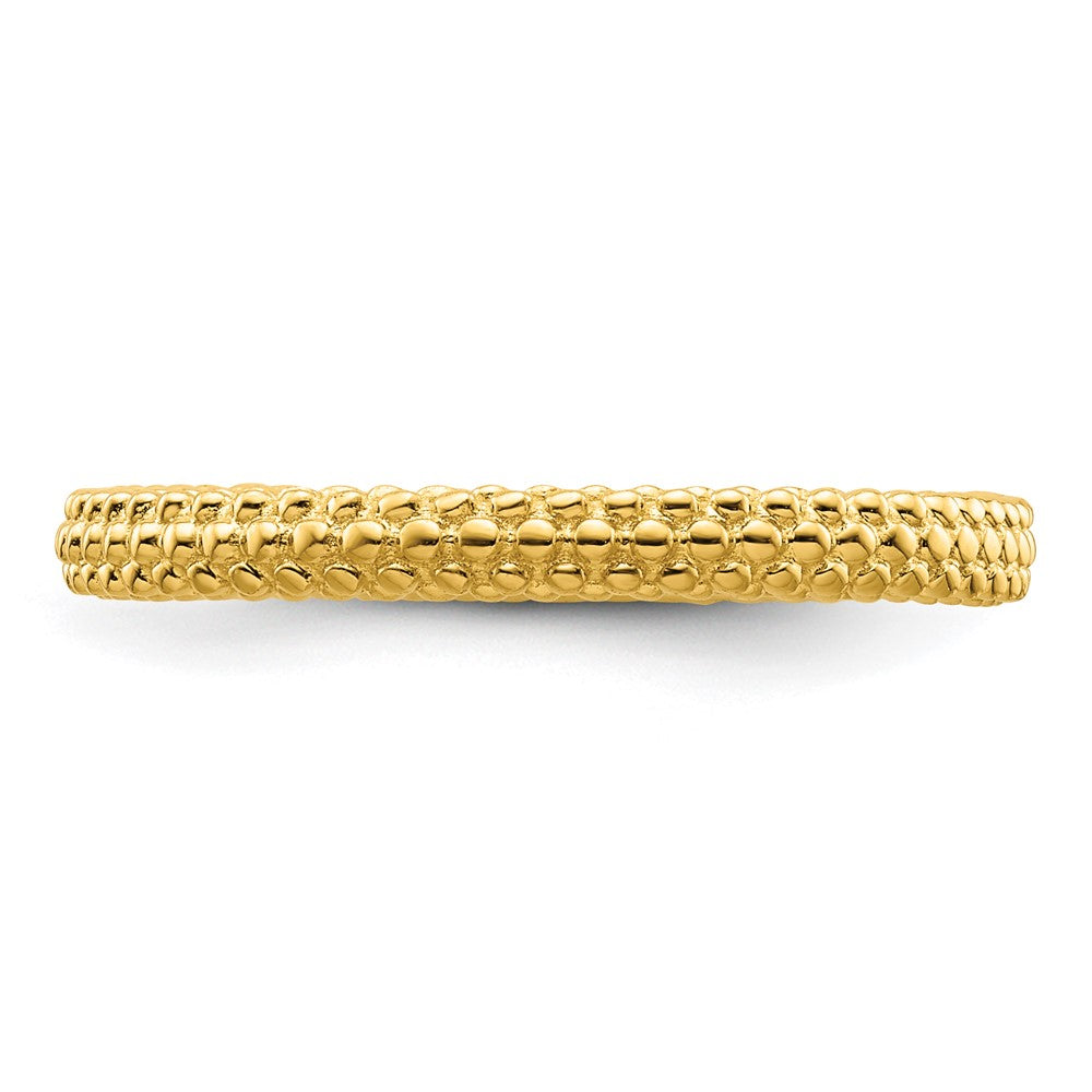 Sterling Silver Stackable Expressions Gold-plated Domed Ring Size -6