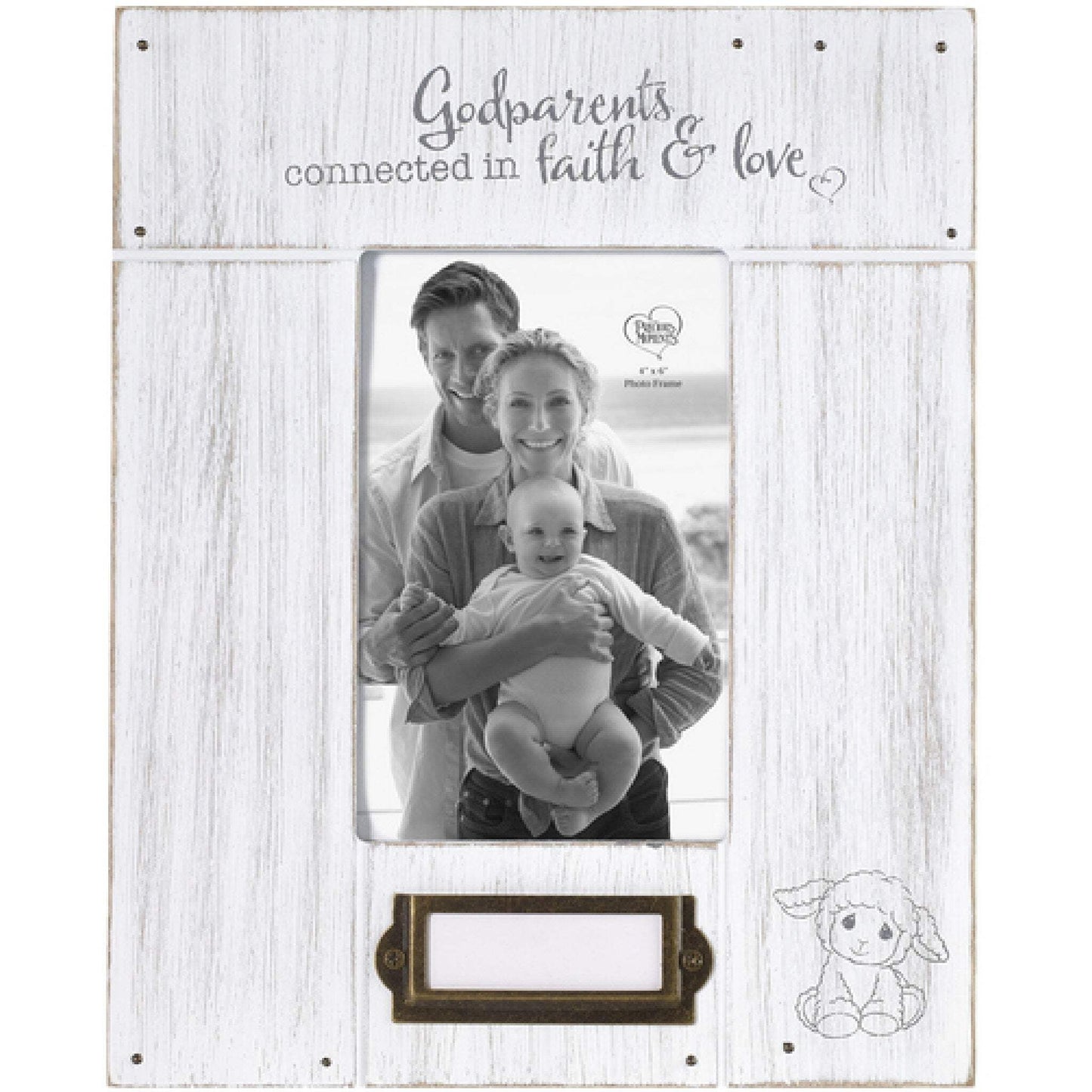 Precious Moments GODPARENTS 4x6 Wooden Photo Frame with Personalization Card
