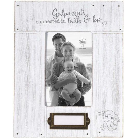 Precious Moments GODPARENTS 4x6 Wooden Photo Frame with Personalization Card
