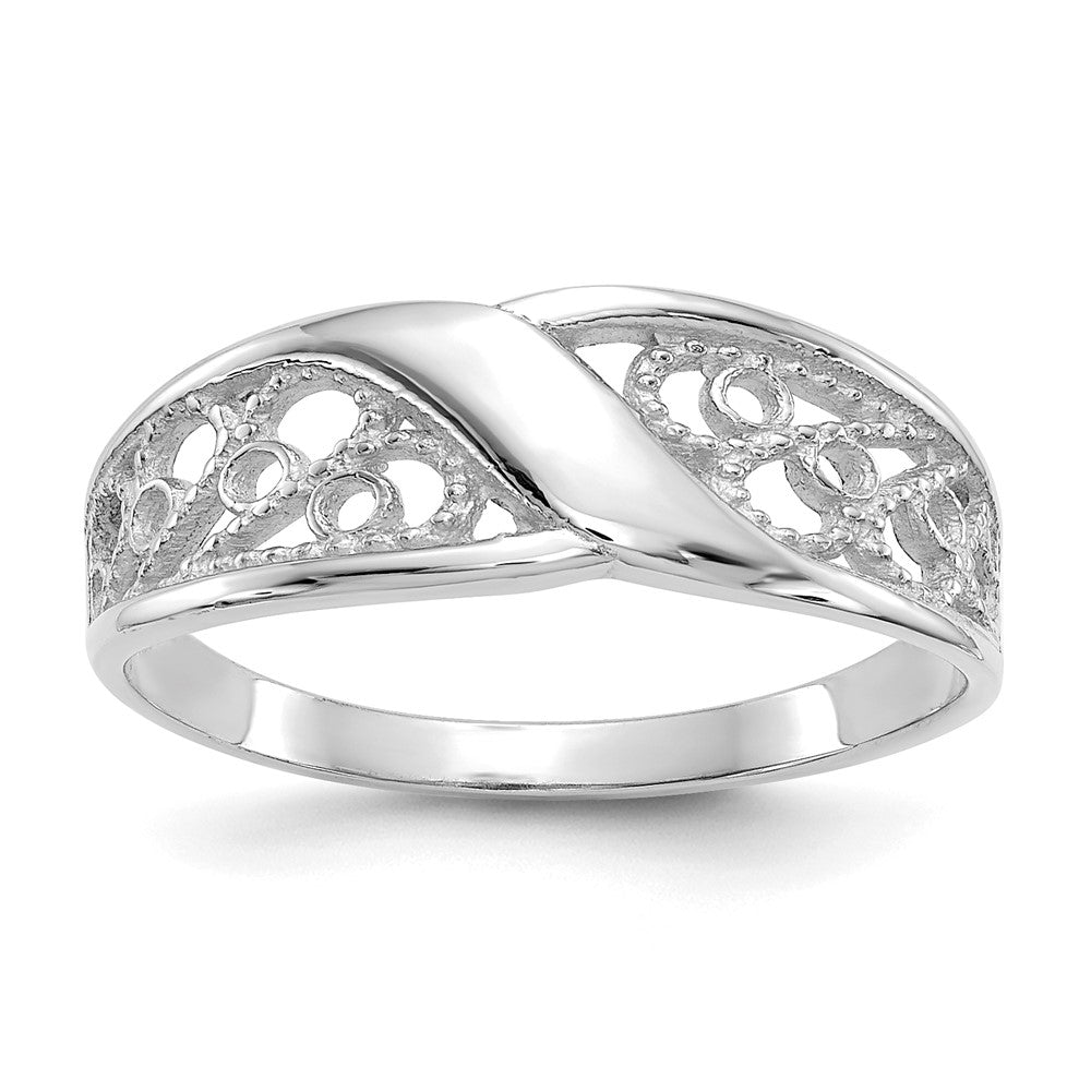 14k White Gold Filigree Ring size 6