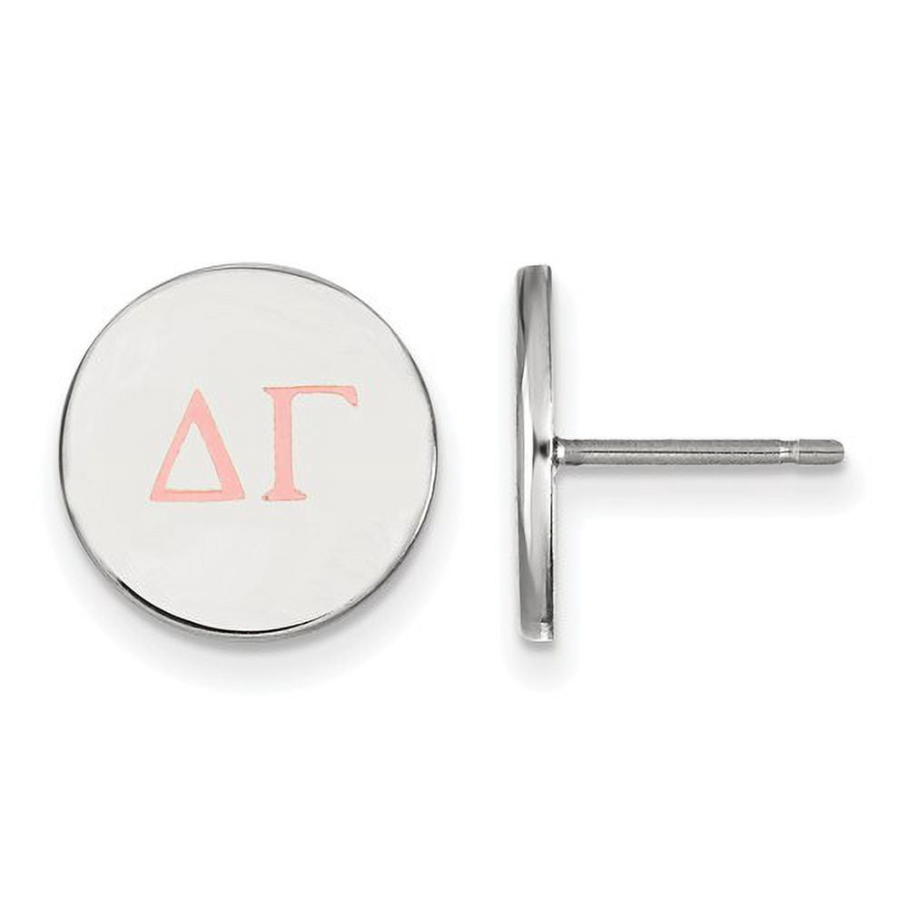 Sterling Silver Official Licensed Greek Sororities Delta Gamma (??) Enameled Post Earrings