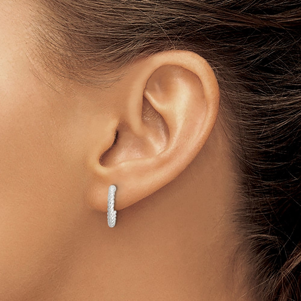Sterling Silver E-Coating Polished Twisted Pair of 2 Cuff Earrings