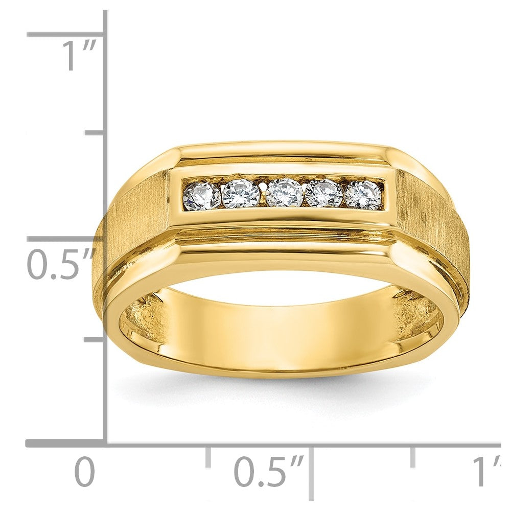IBGoodman 14k Polished and Satin Five Stone Men's Ring Mounting