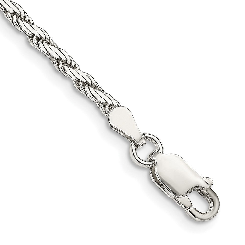 Sterling Silver 2.5mm Flat Rope Chain 7 inches