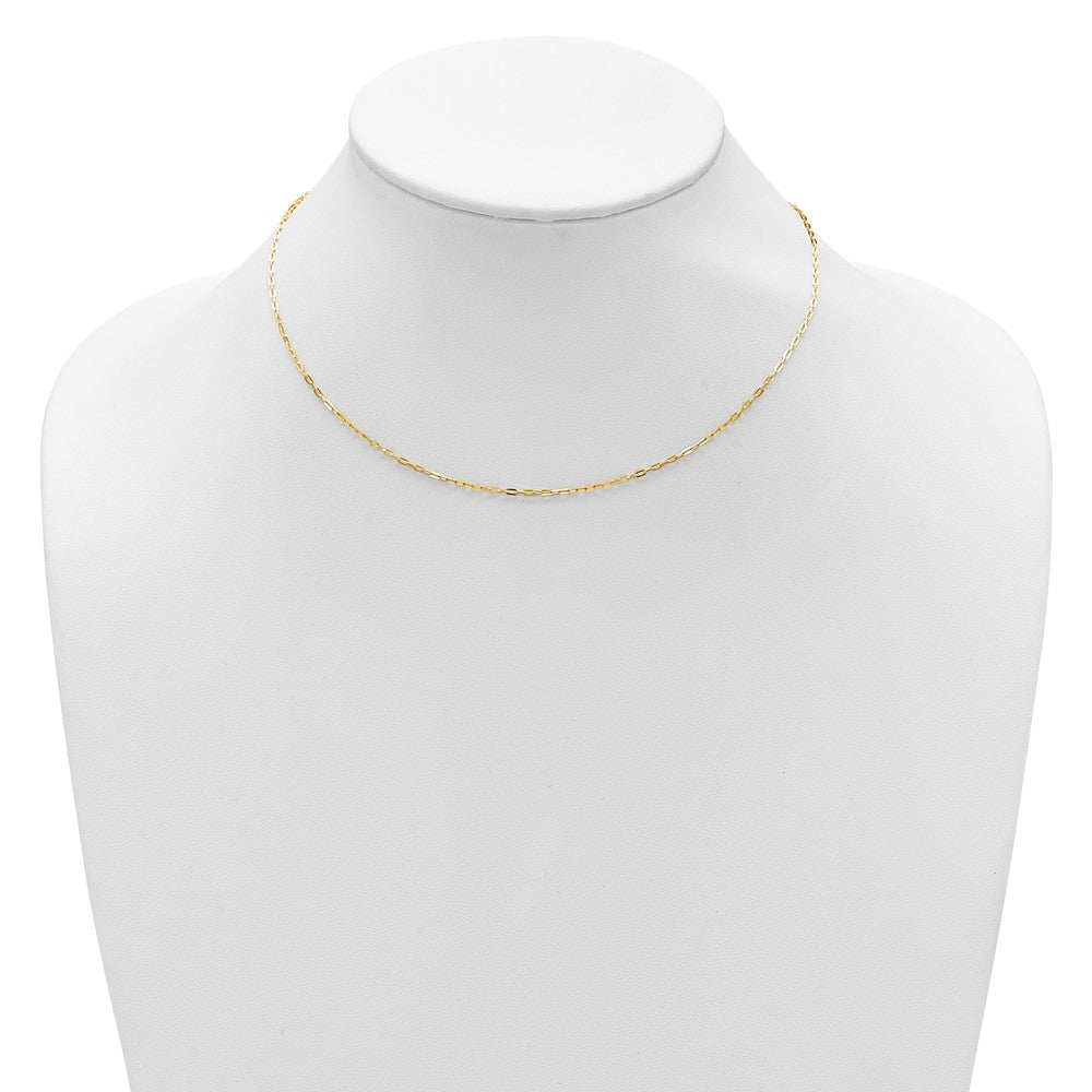 14K 1.3mm Flat Cable 1in+1in Adjustable Chain