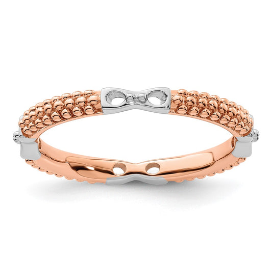Sterling Silver Stackable Expressions Rose Gold-plated Polished Ring
