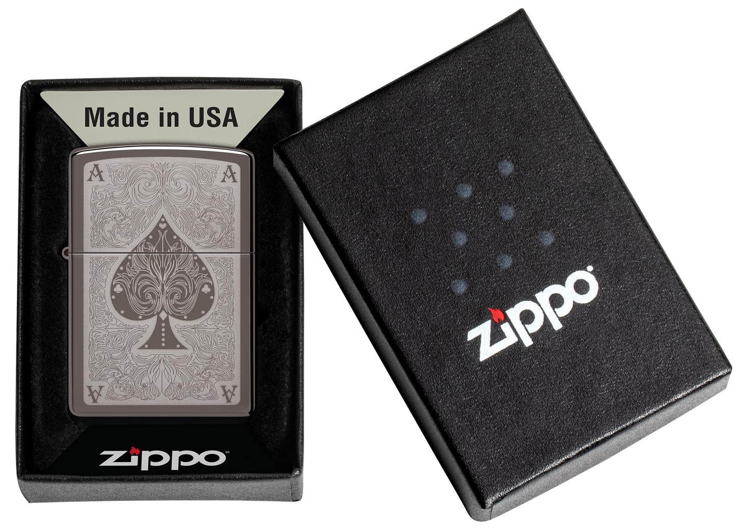 Zippo Ace of Spades Filigree Pocket Lighter