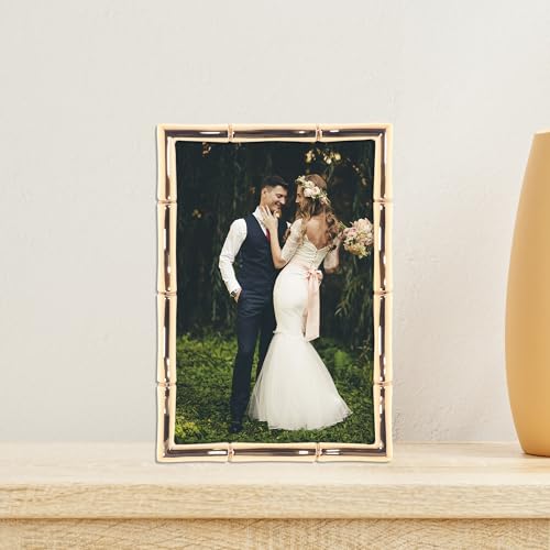 Lawrence Frames Bamboo Design Metal Frame, 4x6, Gold 4x6 Gold