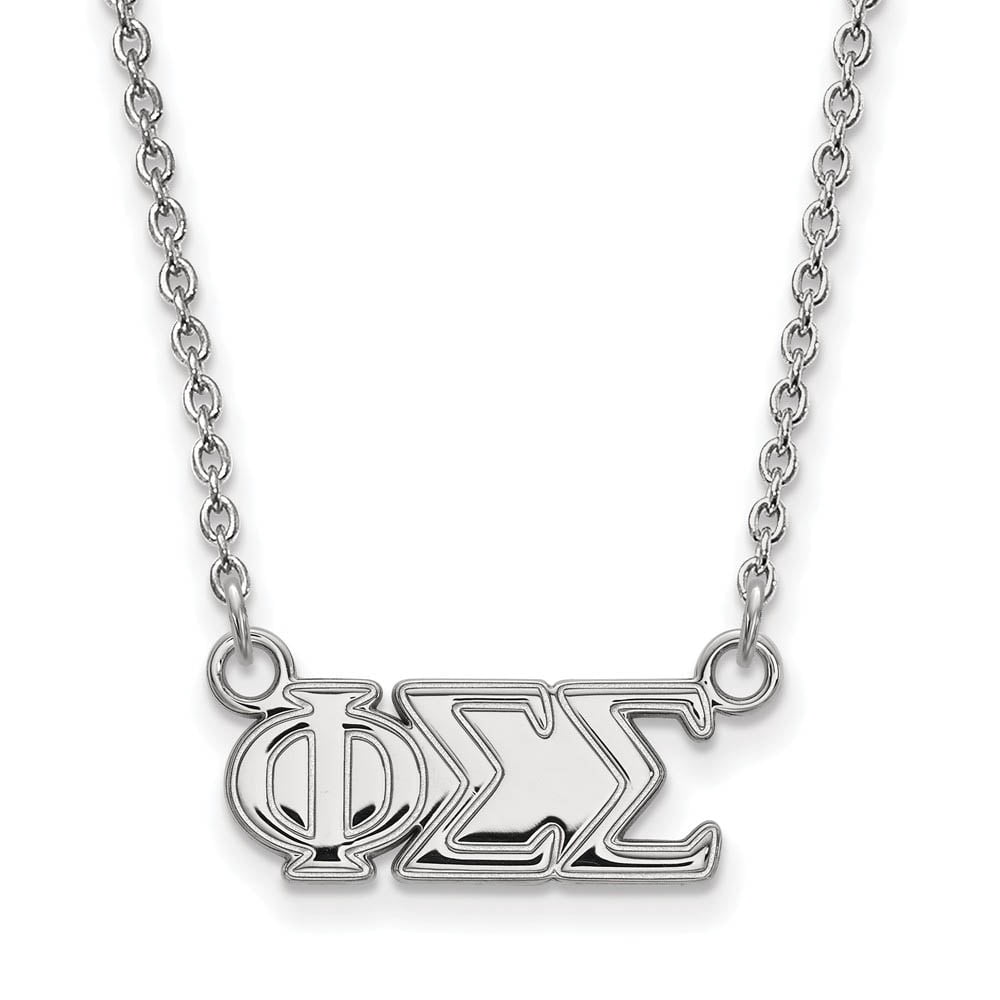 Sterling Silver 18in Official Licensed Greek Sororities Phi Sigma Sigma (???) Medium Pendant w/ Necklace