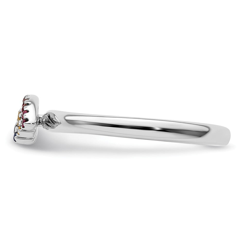 Sterling Silver Stackable Expressions Rainbow Ring