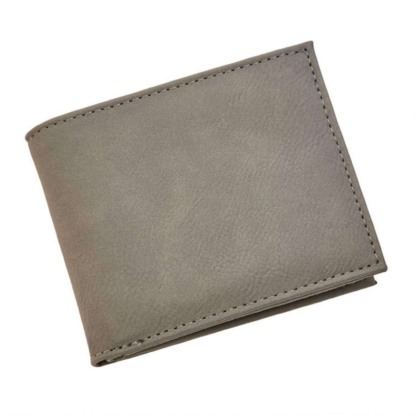 4.50" x 3.75" Gray Rectangular Leatherette Bill Fold Wallet