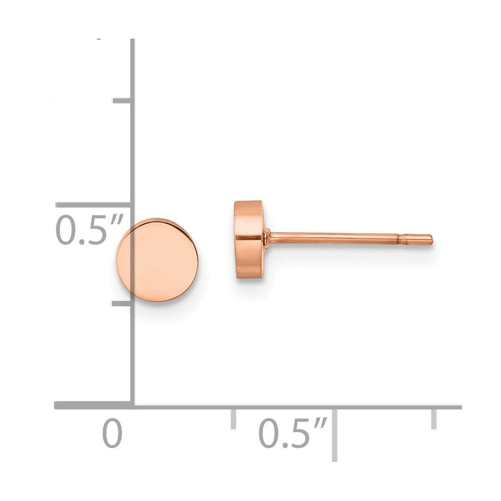 Stainless Steel Polished Rose IP-plated Circle Post Earrings