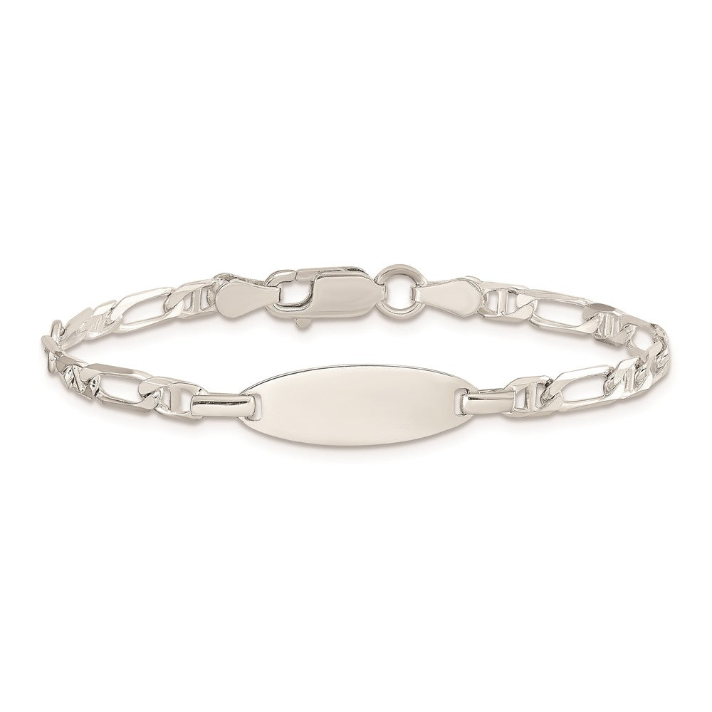 Sterling Silver Polished Engraveable 5in Plus 1in EXT Childrens ID Bracelet 5 inches