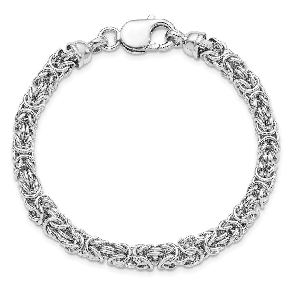 Sterling Silver Rhodium-plated Polished Link Bracelet 7.5  inches