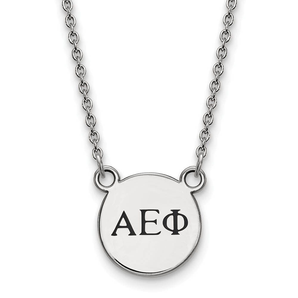 Sterling Silver 18in Official Licensed Greek Sororities Alpha Epsilon Phi XS Enamel Pendant w/Necklace