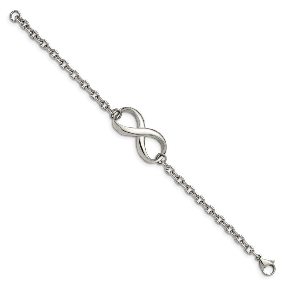 Stainless Steel Polished Infinity Symbol 7.5in Bracelet 7.25 inches